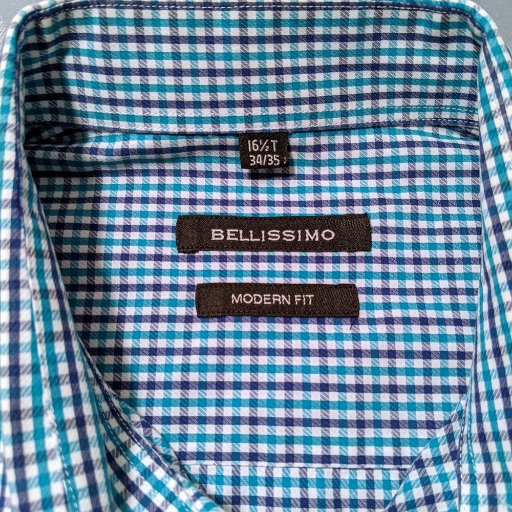 Bellissimo Men's Modern Fit Button Up Shirt Size L